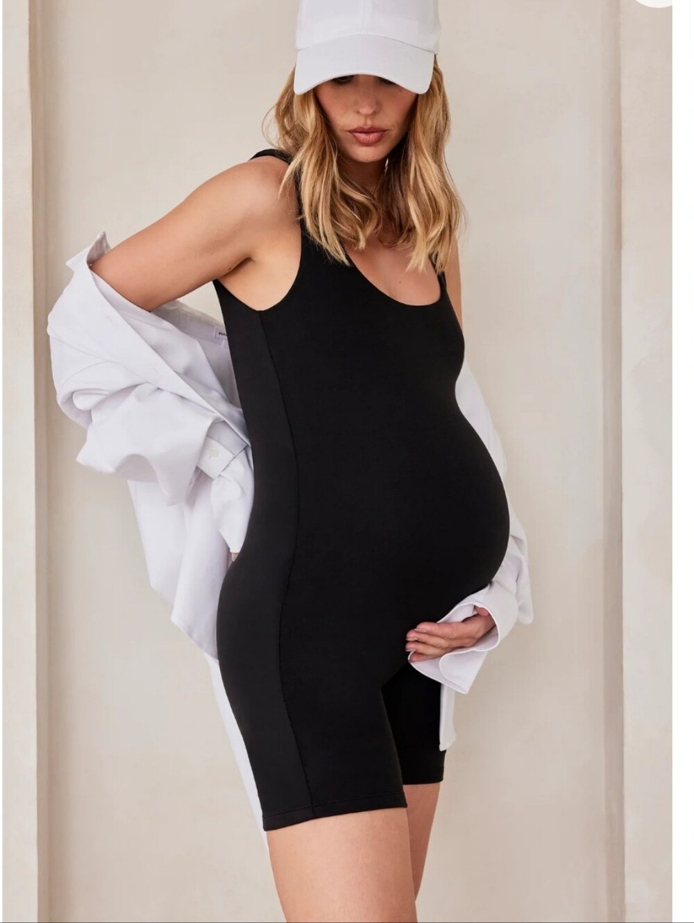 Bumpsuit The Cindy Maternity Romper Black Sz Large